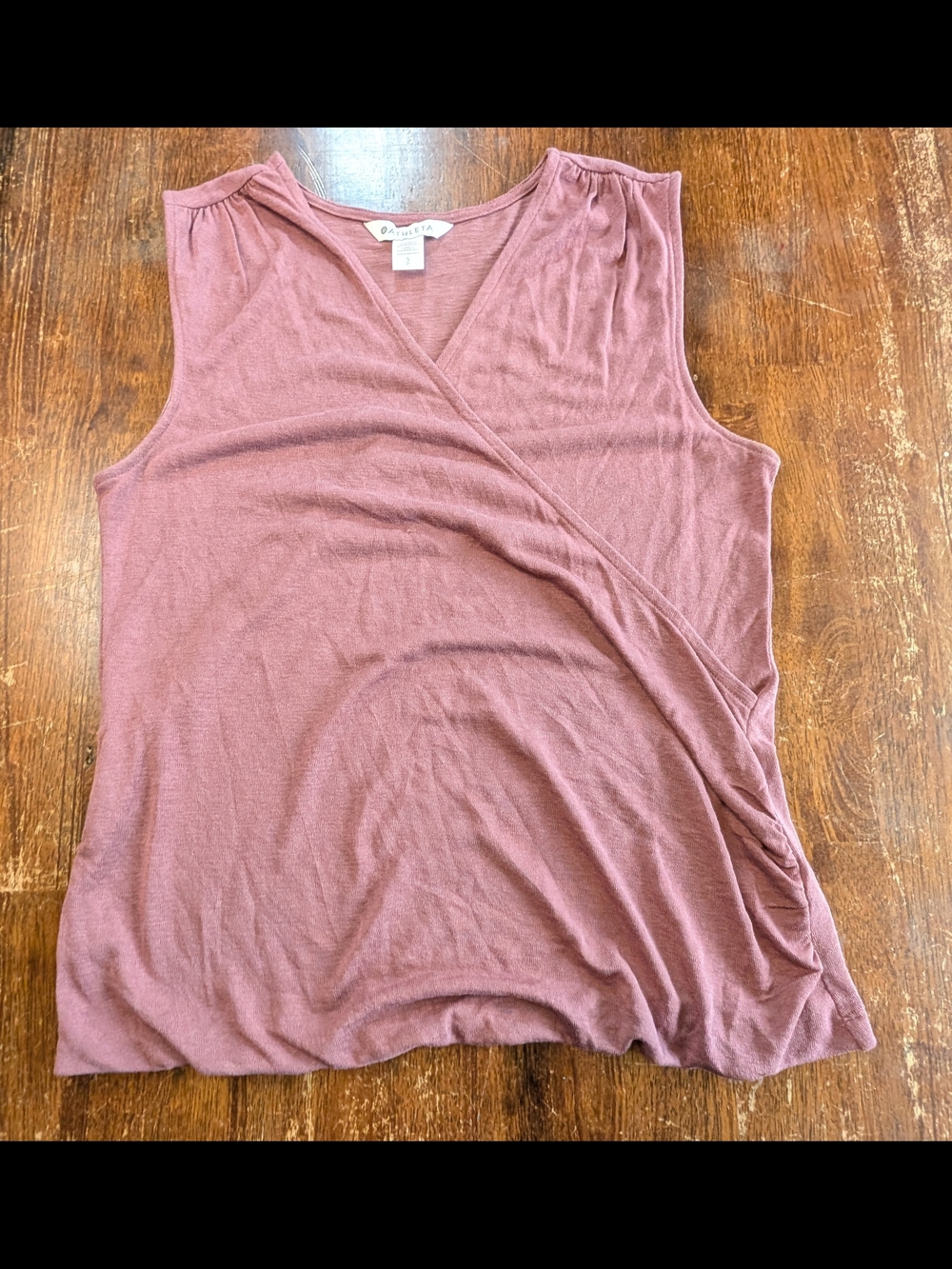 Athleta Breezy Wrap Tank Camisole Womens Small Mauve Lightweight Sleeveless Top